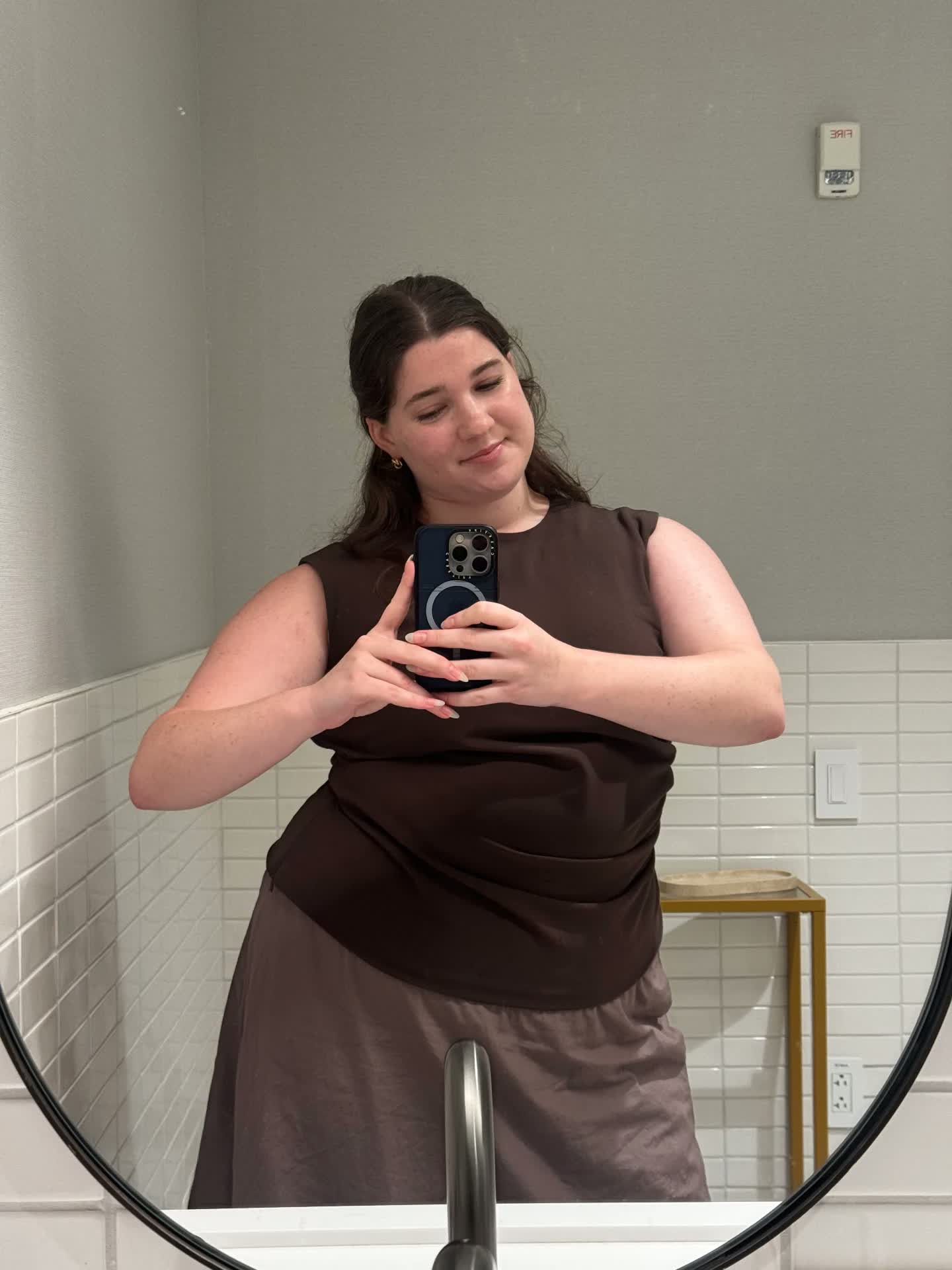 Anna in office attire during her internship